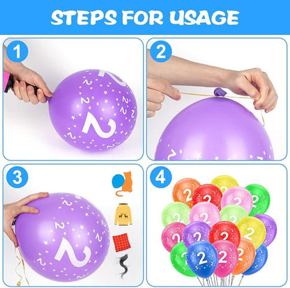 Ainiv 2nd Birthday Balloons 18PCS, 12inch Numbers Printed Latex Balloons | 2nd - Image 3
