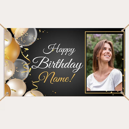Generic Personalized Happy Birthday Banner, Customized by Custom