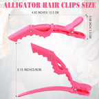 Havawish 12 Pcs Alligator Clips for Hair Styling Matte Alligator Crocodile Clips for Women Hair Sectioning(Pink)