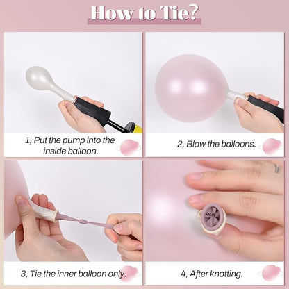 Double Stuffed Pearl White and Pink Balloons - Image 6