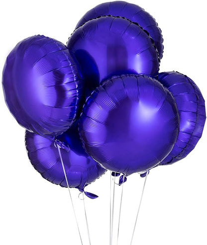 Purple Round Balloon 18 Inches Foil Balloons Mylar Helium Balloons by Adeer