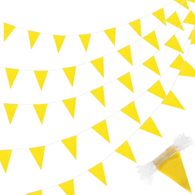 Tatuo 200 Feet Solid Pennant Banners Flags String Triangle Hanging DIY Bunting by Tatuo