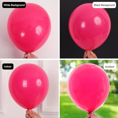 RUBFAC 135pcs Hot Pink Balloons Different Sizes 18 12 10 5 Inch - Image 4