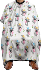 Extra Long Salon Cape, Bubble Gum Koala White Dyeing Salon Apron Shampoo Cutting Household Capes Wrap for Hair Salon
