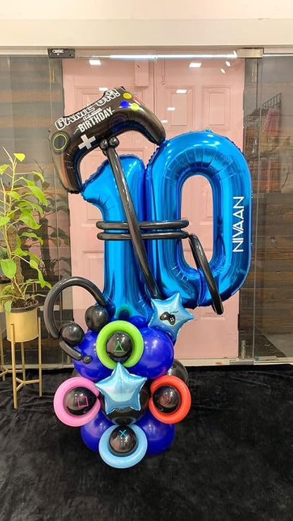 Navy Blue 0 Balloon - Image 2