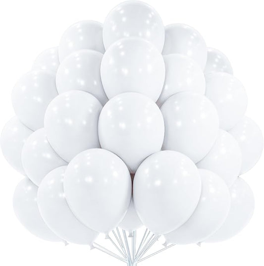 PartyWoo White Balloons 50pcs 12 Inch Latex Helium White Balloons | Wedding by PartyWoo