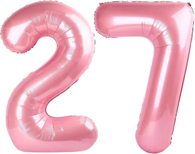 27 Balloon Number 40 Inch Pink Balloons by Mluchee