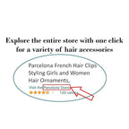 Parcelona French Rose Flower Twist N Clip Set of 2 Cellulose Acetate Shell Hair Clip Barrette 10.5 cm
