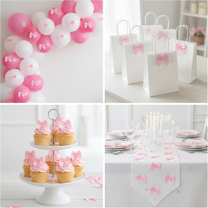 100 Mini Satin Ribbon Bows, Small Bows - Image 7