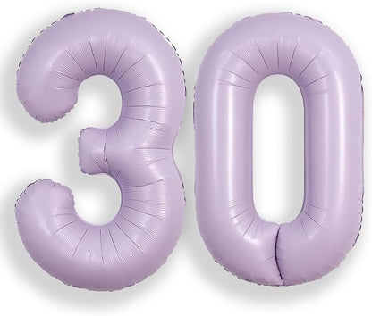SUWEN 40 Inch Light Purple Lavender Big 30 Balloon Number Foil Helium 0-9 | by SUWEN