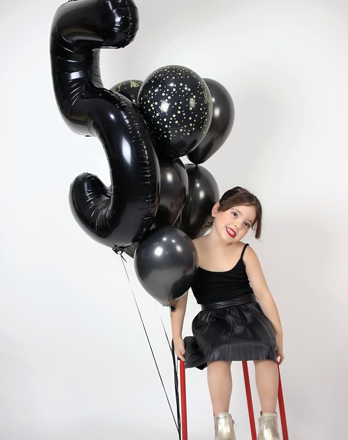 27 Balloon - Black Birthday Number Balloons, 40 Inch Decorations Men Women | - Image 4