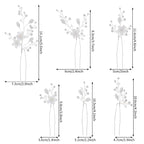 Flower Bridal Hair Pins Pearl Bride Wedding Hair Pieces Leaf U Shaped Hair Accessories Headpiece for Wedding Brides Women Girls（6 PCS） (Silver/Rhinestone White Flower)