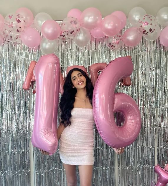 Pearl Pink Number 6 Balloon 40 inch, 6th Birthday Party Balloons Decorations | - Image 7