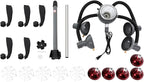 5-Head Salon Hair Steamer - 750W Infrared Heat Lamp, Standing Infrared Heater, Adjustable 47-63" Height for Perm & Hair Care (Black)