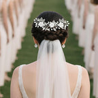 Wedding Hair Accessories Hair pieces Set Crystal bridal hair pins Rhinestone Pearl Hair comb Brides and Bridesmaids, Girls, Women(（4PCS/SET SILVERY)