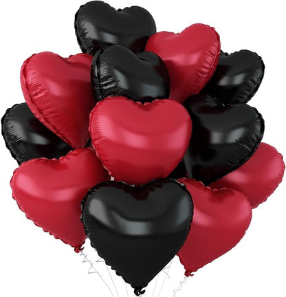 Black Red Heart Balloons by Adorely