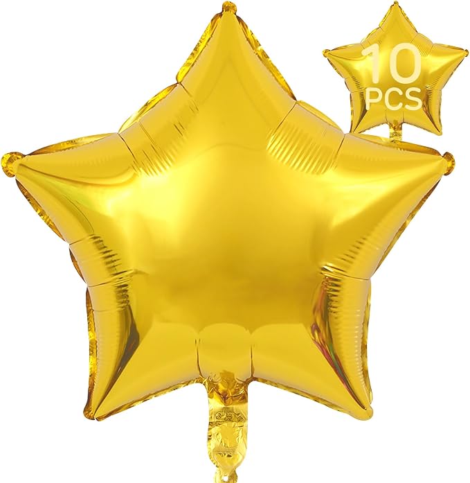 Gold Star Balloons 18 Inch by VHUWE