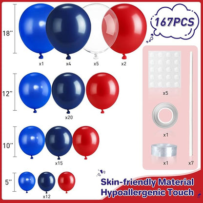 Blue and Red Balloon Garland Arch Kit - Image 2