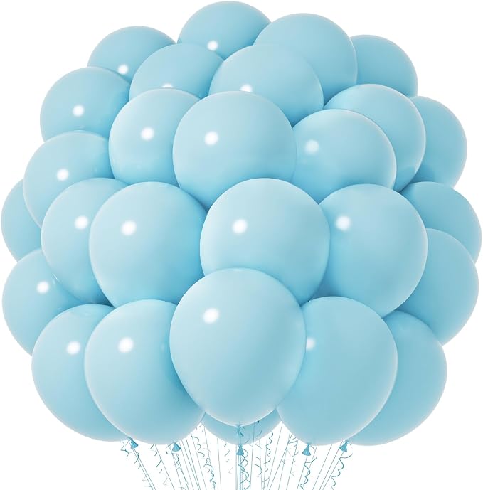 Voircoloria 66pcs Pale Aqua Blue Latex Party Balloons, 12inch | by Voircoloria