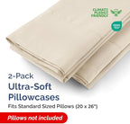 Standard Pillow Cases - 2 Pack - Super Soft Pillowcase Covers - Envelope Enclosure - Hotel Quality Pillow Protectors - Wrinkle Free, Shrink and Stain Resistant - Machine Washable - 20" x 26" (Wheat)