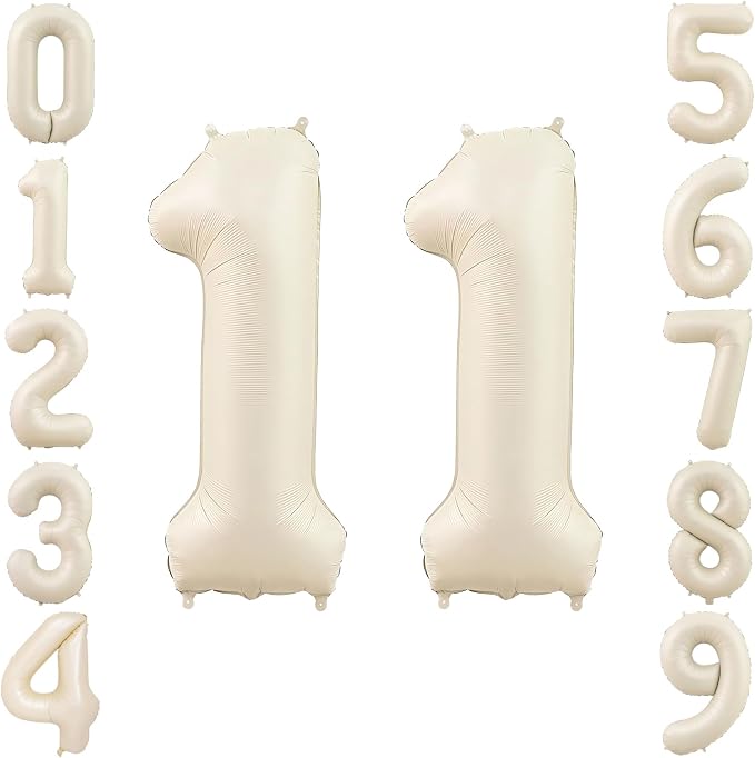 40" Beige Foil Number 11 Balloon by TNCDJKPA