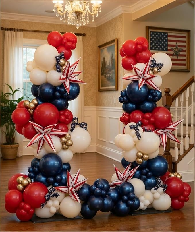 Red White Star Burst Balloons Circus Balloons Carnival Themed Party Decorations - Image 3
