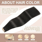 Tape in Hair Extensions Human Hair Natural Black 22 Inch 20Pcs Tape Ins for Women Straight Invisible Seamless Remy