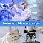 2pcs Glass Pipettes Dropper, Glass Liquid Dropper, 10ml Graduated Liquid Dropper with Cleaning Brush, Liquid Transfer Eye Droppers, Lab Glass Transfer Pipette, Large Essential Oil Droppers
