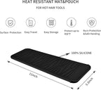 2 Pack Silicone Heat Resistant Travel Mat Pouch for Straighteners, Curling Wands, Flat Irons, and Hot Hair Styling Tools