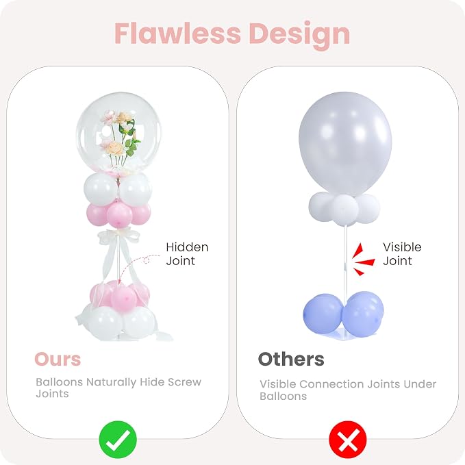 YALLOVE 10-Pack Clear Acrylic Balloon Centerpiece Stands | Up to 23.6-Inch - Image 5