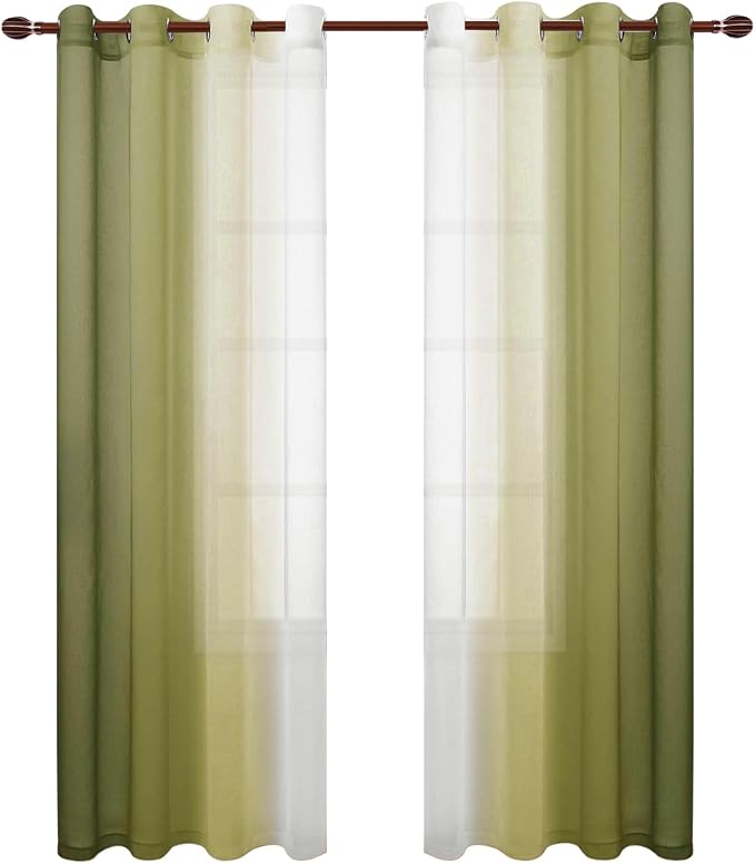 DWCN Ombre Faux Linen Sheer Curtains - Image 8