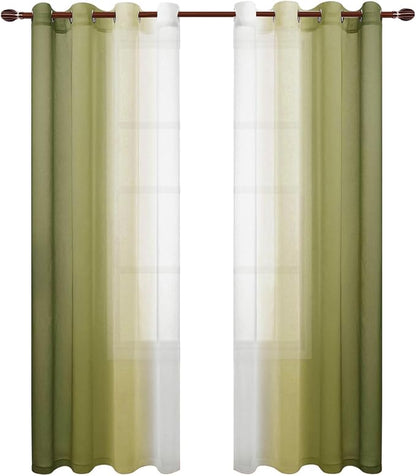 DWCN Ombre Faux Linen Sheer Curtains - Image 8