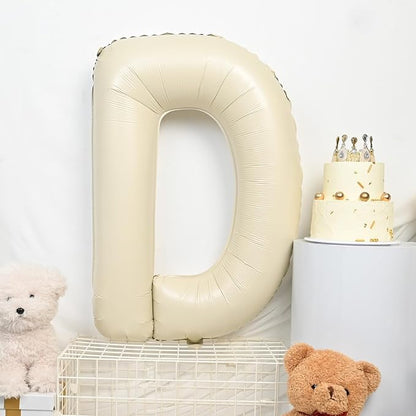 Cream S Letter Balloons, 40 Inch Letter S Balloon Beige, Helium Custom Letter - Image 6