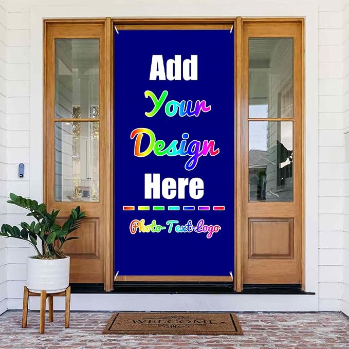 Custom Banners and Signs 35.4x72.8 Inch, Personalized Front Door Cover by ZOLRITH
