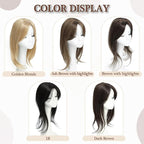 UDU Hair Toppers for Women with Thinning Hair - Synthetic Fiber Highlights, Ash Brown, Multi-layer Long Straight & Wavy Clip in Wiglets with Fringe Bangs