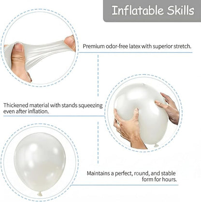 50pcs Pearl White Balloons, 12inch Pearl Ivory Latex Helium Balloons | - Image 2