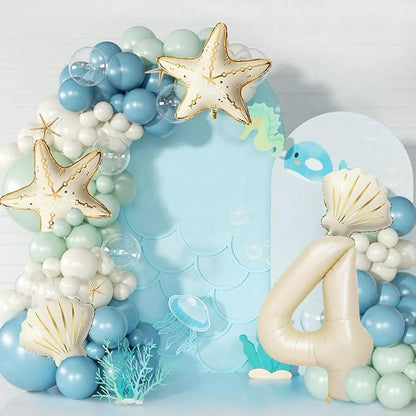 5 Pcs Starfish Seashell Balloons Set Under the Sea Party Decorations | 40 Inch - Image 3