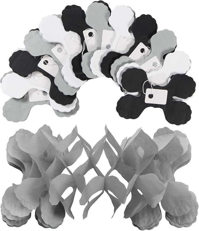 Black White-Silver Party-Decorations Streamers Garland - 157Ft Graduation - Image 4