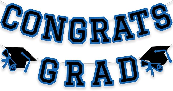 Congrats Grad Banner Graduation Party Banner Decoration Hanging Garland High by Unknown