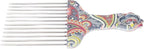 Professional Hair Styling Pick Comb - Stainless Steel, for Afro Hair, Suitable for Women and Men (Waist flower K4)