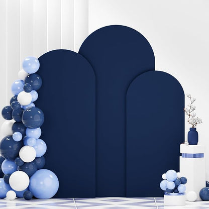 FANPROMS Arch Backdrop Cover Set of 3 Navy Blue Arch Covers 4FT 5FT 6FT Spandex - Image 4