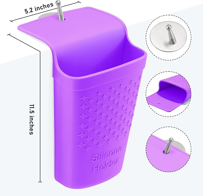 Heat Resistant Silicone Hair Iron Mat and Pouch,Portable Travel Hair Straightener Mat and Holder for Hair Styling Tools.1 Pack.(Purple)