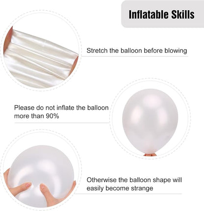 RUBFAC Pearl White Balloons Different Sizes 105pcs 5/10/12/18 Inches - Image 4