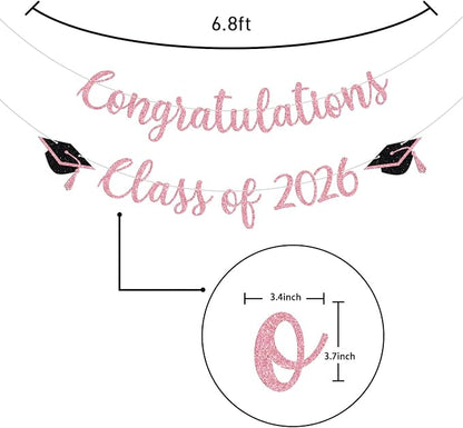 Congratulations Class of 2026 Banner, Congrats Grad Party Decor, 2026 - Image 7