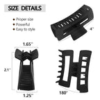 Large Nonslip Matte Neutral Claw Hair Clips for Thick, Thin or Curly Hair - 8 Strong Hold Jumbo 4.1 Inch Jaw Clips for Women and Girls