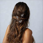 3 Pieces Pearl Crystal Bridal Hairpins Silver rhinestone wedding hairpins headpiece Tiny Pearl Hair Pins Decorative Prom Accessory for Women Wedding Hairstyles