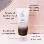 Four Reasons Color Mask - Coffee - (27 Colors) Toning Treatment, Color Depositing Conditioner, Tone & Enhance Color-Treated Hair - Semi Permanent Hair Dye, Vegan and Cruelty-Free, 6.76 fl oz