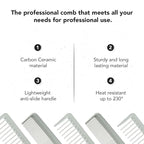 Gentlemen Republic Cutting Comb Men 1 Pc (I0110209) – Made with Carbon Ceramic Material, Lightweight Anti-Slide, Heat Resistant Up to 230°C / 450°F for Professionals & Stylist