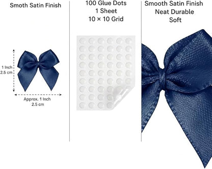 100 Pcs Mini Bows + 100 Glue Dots, - Image 2