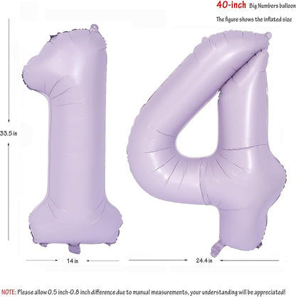 40 In Matte Purple Number Balloons Helium Foil Mylar Balloon Digital 14 | - Image 2